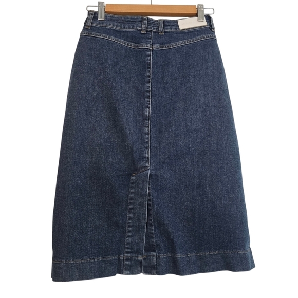 Scanlan Theodore Blue Denim Skirt stretchy - Picture 2 of 13